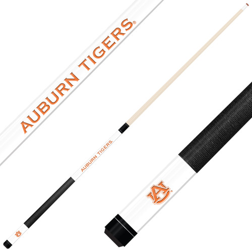 Auburn Tigers Custom Engraved White Billiard Cue - Orange
