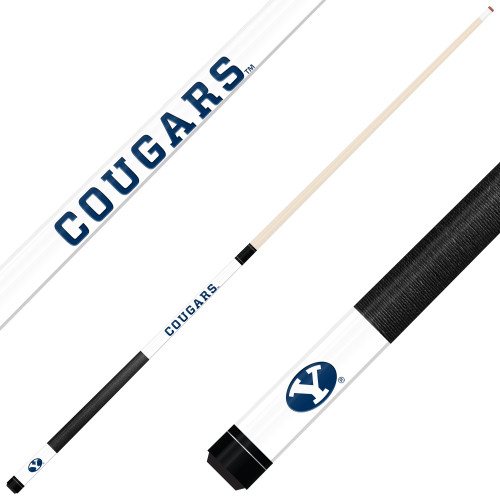 BYU Cougars Custom Engraved White Billiard Cue - Navy