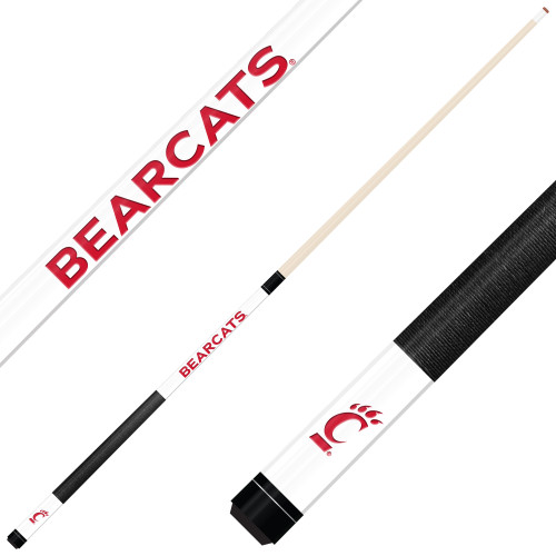 Cincinnati Bearcats Custom Engraved White Billiard Cue - Red