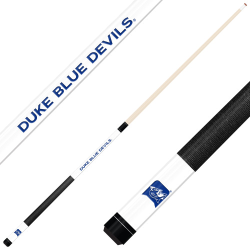 Duke Blue Devils Custom Engraved White Pool Cue - Blue