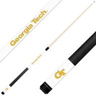 Georgia Tech Yellow Jackets Custom Engraved White Billiard Cue - Gold