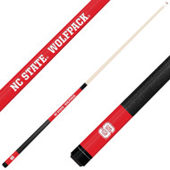 NC State Wolfpack Custom Engraved Red Billiard Cue - White