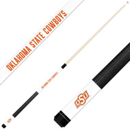 Oklahoma State Cowboys Custom Engraved White Billiard Cue - Orange
