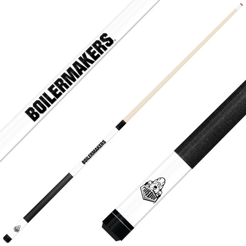 Purdue Boilermakers Custom Engraved White Billiard Cue - Black