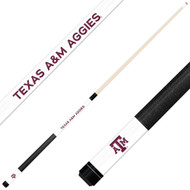 Texas A&M Aggies Custom Engraved White Billiard Cue - Maroon