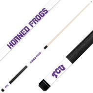 TCU Horned Frogs Custom Engraved White Billiard Cue - Purple