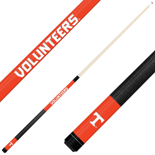 Tennessee Volunteers Custom Engraved Orange Billiard Cue - White