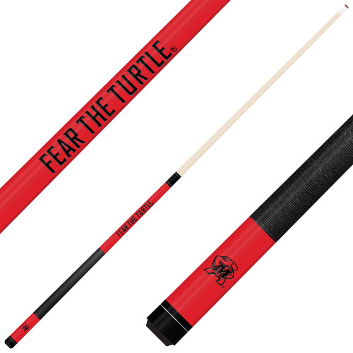 Maryland Terrapins Custom Engraved Red Billiard Cue - Black