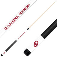 Oklahoma Sooners Custom Engraved White Billiard Cue - Crimson