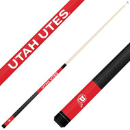 Utah Utes Custom Engraved Red Billiard Cue - White