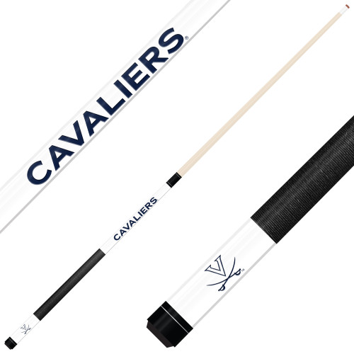 Virginia Cavaliers Custom Engraved White Billiard Cue - Blue