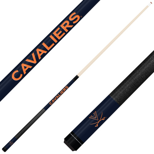 Virginia Cavaliers Custom Engraved Navy Billiard Cue - Orange