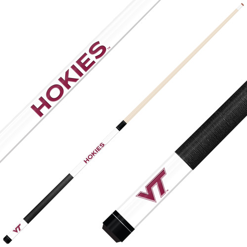 Virginia Tech Hokies Custom Engraved White Billiard Cue - Maroon