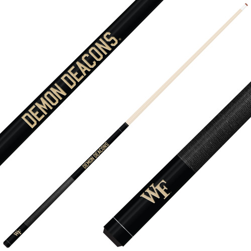 Wake Forest Demon Deacons Custom Engraved Black Billiard Cue - Gold