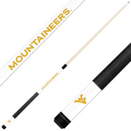 West Virginia Mountaineers Custom Engraved White Billiard Cue - Yellow