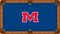 Mississippi Rebels Billiard Table Felt "Block M" in Red on Blue Cloth