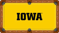 Iowa Hawkeyes Billiard Table Felt "Iowa" on Gold
