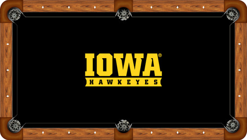 Hawkeyes Billiard Table Felt "Iowa Hawkeyes" on Black