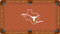 Texas Longhorns "Script Texas Longhorns with Longhorn State Logo" on Burnt Orange Billiard Table Felt - Recreational