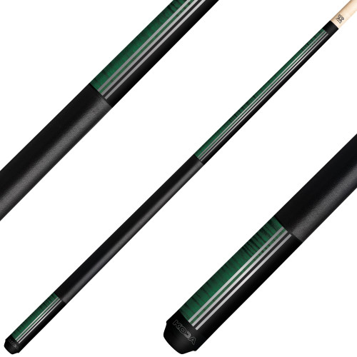 KODA KD29GN Pool Cue - Split Design Black and Green Decal