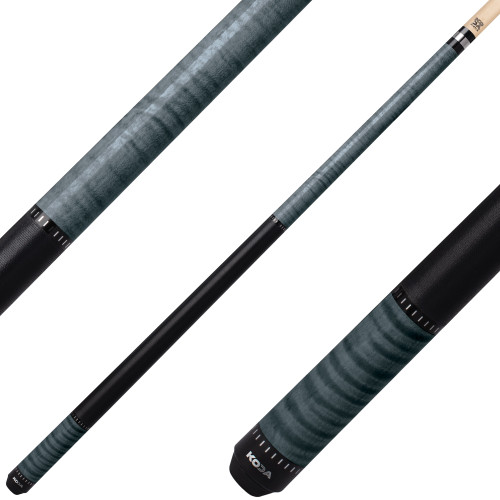 Koda KD36 Pool Cue - Gray Stained Curly Maple with Black Irish Linen Wrap
