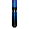 KODA KD46BL No Wrap Pool Cue with Six-Point Black and Blue Graphic