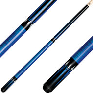 KODA KD46BL No Wrap Pool Cue with Six-Point Black and Blue Graphic