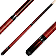 KODA KD46RD No Wrap Pool Cue with Six-Point Black and Red Graphic
