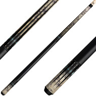 KODA KD54 Pool Cue - Gray-Stained Birdseye Maple with Black and Abalone Points Overlay - Irish Linen Wrap