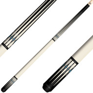 KODA KD55 Pool Cue - Solid Ivory Stain Overlay with Black and Abalone Points - No Wrap