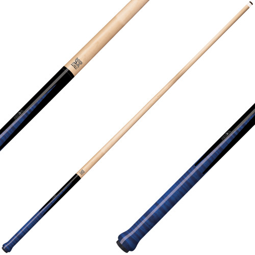 KODA KDJPBL Two-Piece Jump Pool Cue - Four-Prong Black-and-Blue Forearm - No Wrap