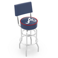 Atlanta Braves 30" Double Ring Chrome Swivel Counter Stool