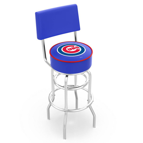Chicago Cubs 30" Double Ring Chrome Swivel Counter Stool