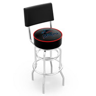 Miami Marlins 30" Double Ring Chrome Swivel Counter Stool