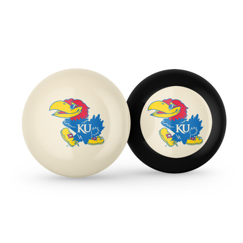 Kansas Jayhawks Cue Ball & 8 Ball - Combo Pack