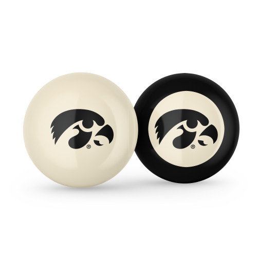 Iowa Hawkeyes Cue Ball & 8 Ball - Combo Pack
