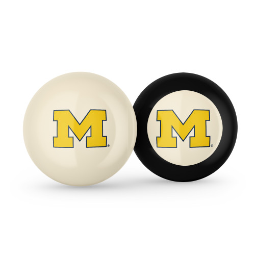Michigan Wolverines Cue Ball & 8 Ball - Combo Pack
