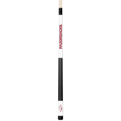 Arkansas Razorbacks Custom Engraved White Billiard Cue - Crimson