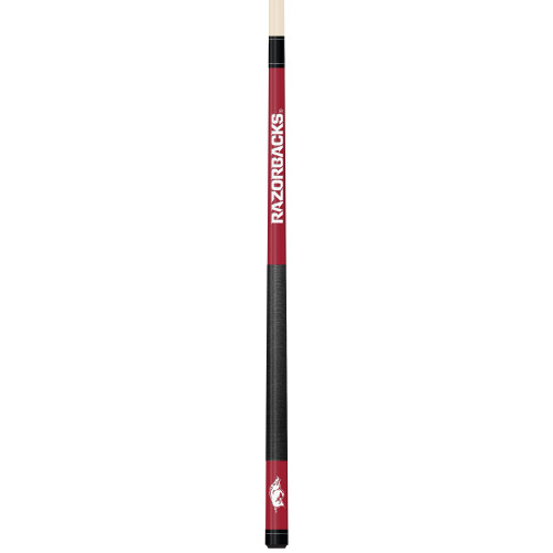 Arkansas Razorbacks Custom Engraved Crimson Billiard Cue - White