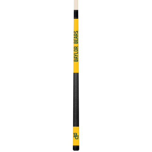 Baylor Bears Custom Engraved Yellow Billiard Cue - Green