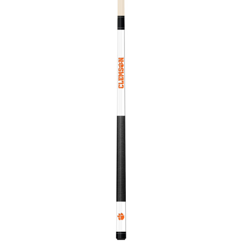 Clemson Tigers Custom Engraved White Billiard Cue - Orange