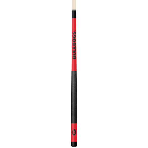 Georgia Bulldogs Custom Engraved Red Billiard Cue - Black