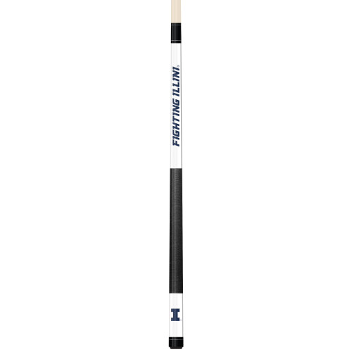 Illinois Fighting Illini Custom Engraved White Billiard Cue - Blue