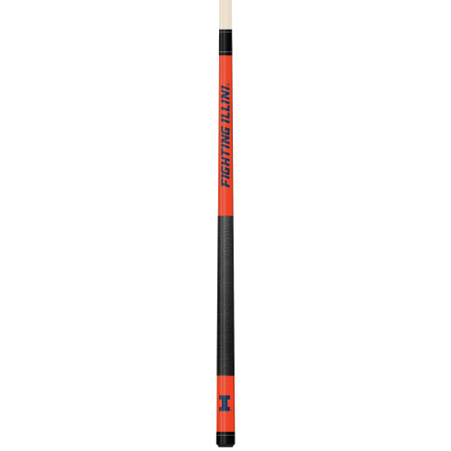 Illinois Fighting Illini Custom Engraved Orange Billiard Cue - Blue