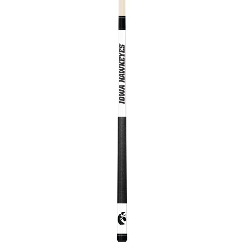 Iowa Hawkeyes Custom Engraved White Billiard Cue - Black