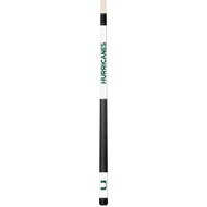 Miami Hurricanes Custom Engraved White Billiard Cue - Green