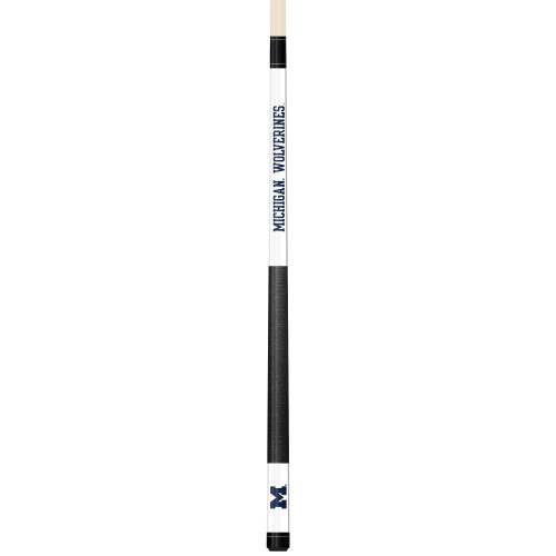 Michigan Wolverines Custom Engraved White Billiard Cue - Blue