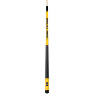 Michigan Wolverines Custom Engraved Yellow Billiard Cue - Blue