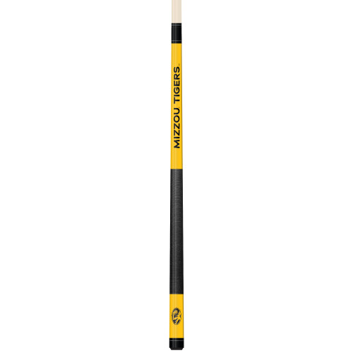 Missouri Tigers Custom Engraved Black Billiard Cue - Yellow