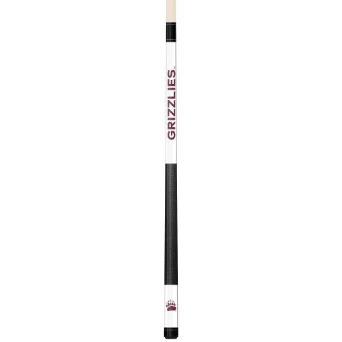 Montana Grizzlies Custom Engraved White Billiard Cue - Maroon